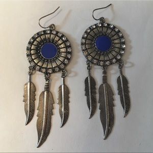 Cobalt Blue Dreamcatcher Earrings